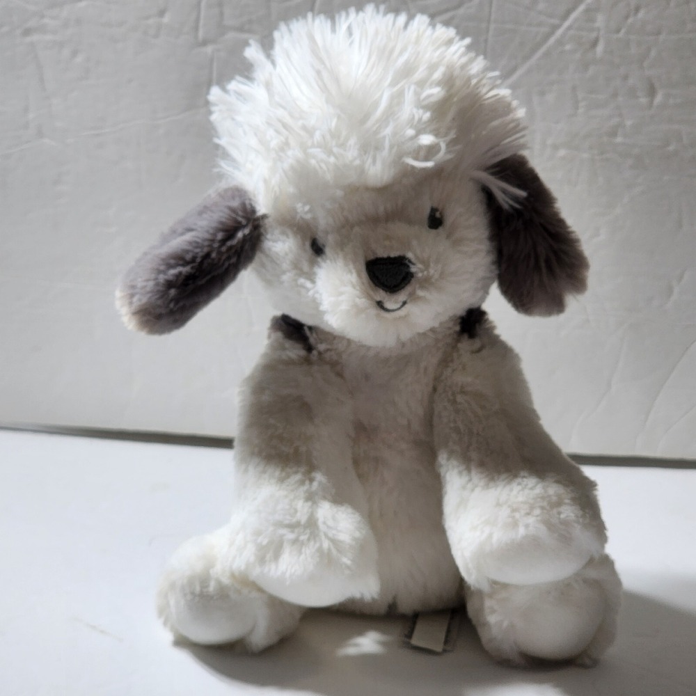 Just One You Carter's Gray & White Sheepdog Puppy Dog Plush Lovey 9" Sewn Eyes